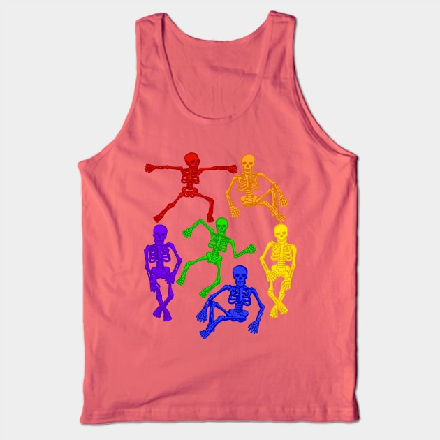 Rainbow Skeletons Tank Top by Slightly Unhinged